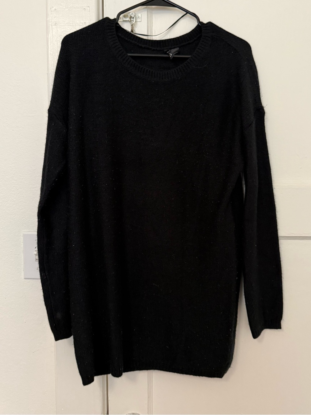 H&M Black Crewneck Longline Sweater